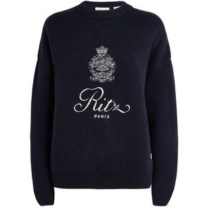 Frame x Ritz Paris Unisex Navy 100% Cashmere Sweater size S.  Never been worn.